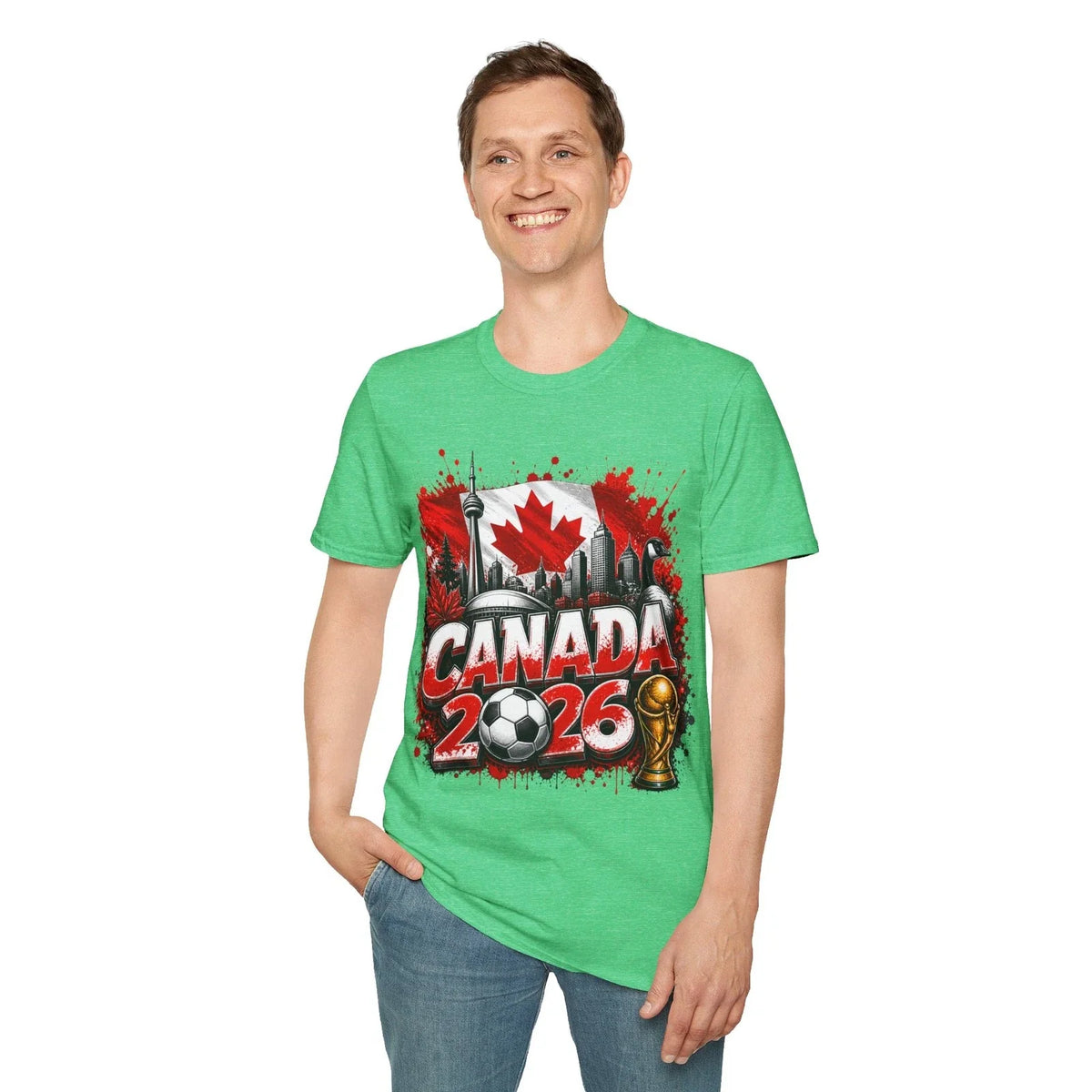 Canada 2026 Soccer Skyline | Maple Leaf CN Tower Unisex , , , Long Sleeve Tee