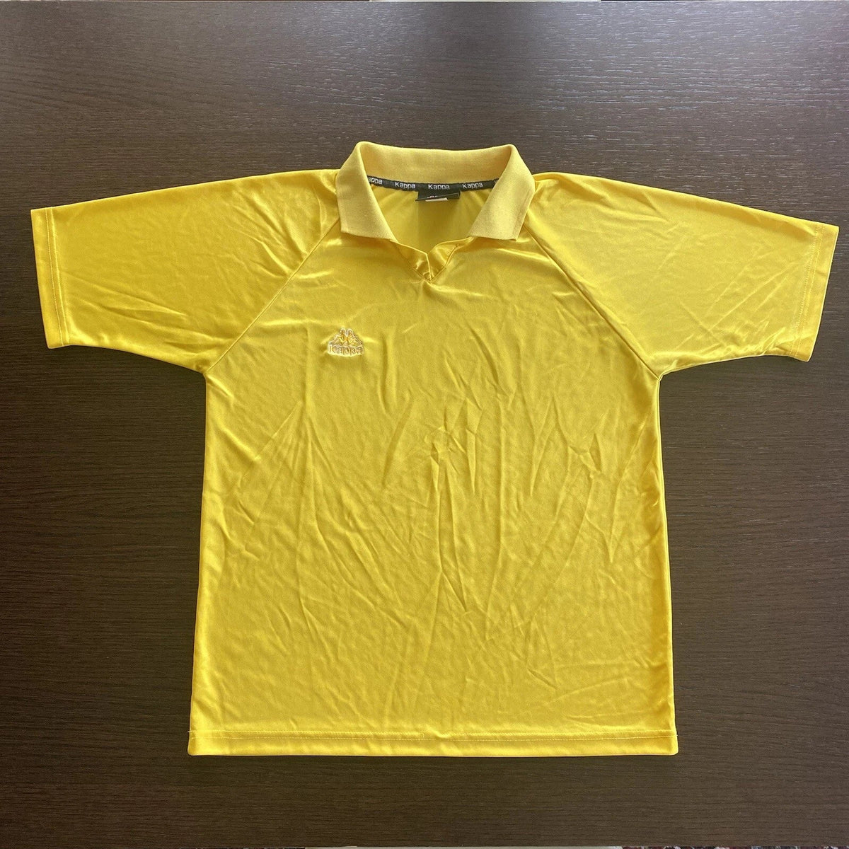 Vintage Kappa V Neck Soccer Futbol Jersey Yellow Small 90s Official Gara Pro Unisex , , , Long Sleeve Tee