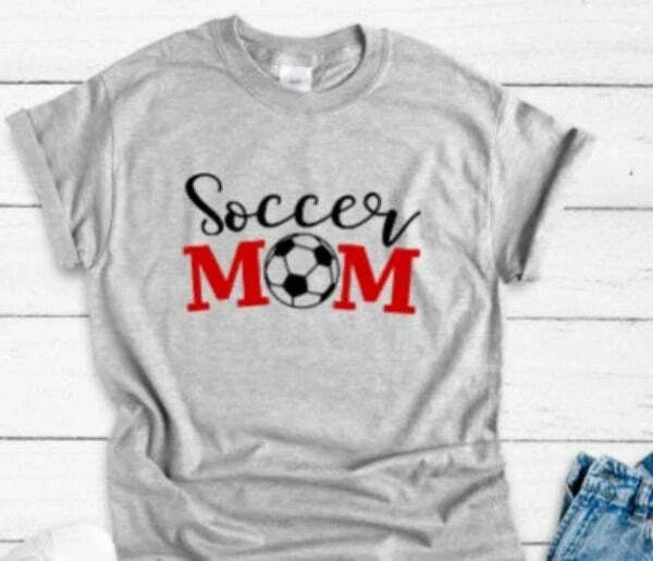 Soccer Ball Mom Gray Unisex Short Sleeve Unisex , , , Long Sleeve Tee