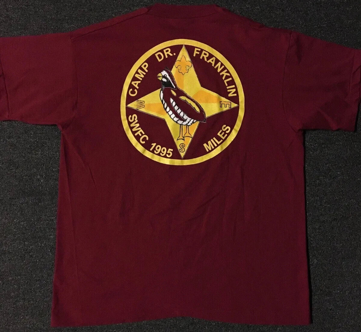 Vtg 90s Dr Franklin Miles Boy Scout Camp Shirt M USA SWFC Track School PE 80s Unisex , , , Long Sleeve Tee