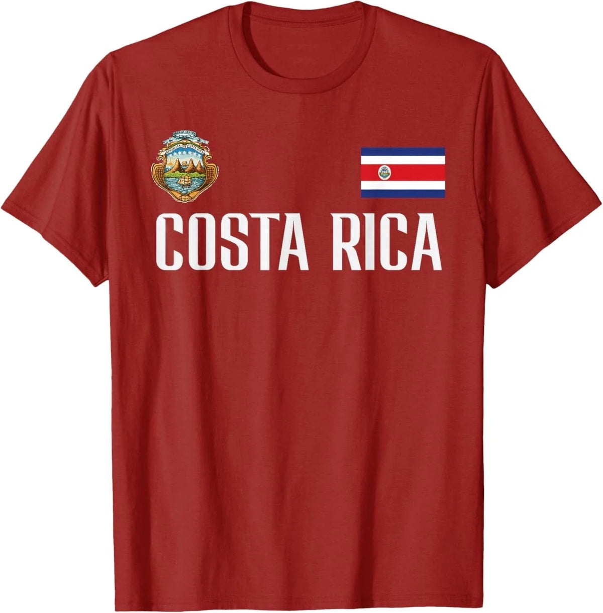 Costa Rica Flag Football Soccer Fan Men Women Unisex , , , Long Sleeve Tee