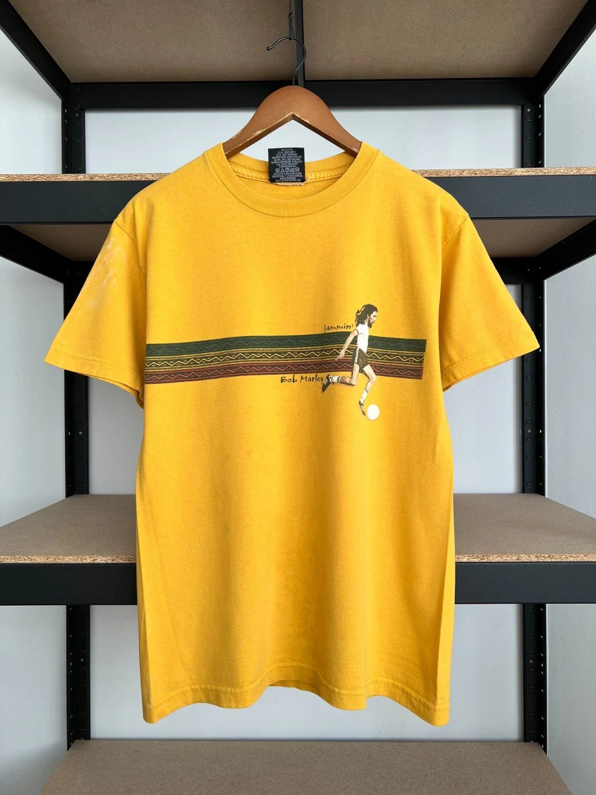 Vintage 2000s Bob Marley Jamaica Jammin Soccer Football Zion Sz M Unisex , , , Long Sleeve Tee