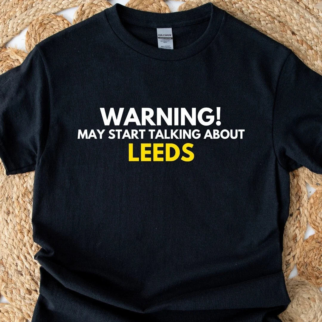 Leeds Football Fan T Shirt White Blue Yorkshire Soccer Gift Tee UK Unisex , , , Long Sleeve Tee