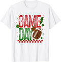 Game Day Football Retro Checked Red Green Touchdown Unisex Unisex , , , Long Sleeve Tee
