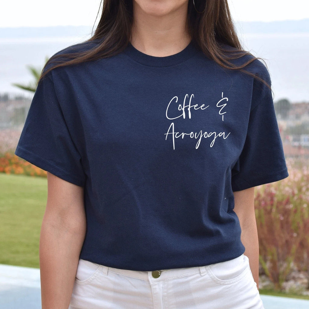 Coffee and acroyoga pocket Unisex Yoga tee Black Navy Dark Heather Unisex , , , Long Sleeve Tee