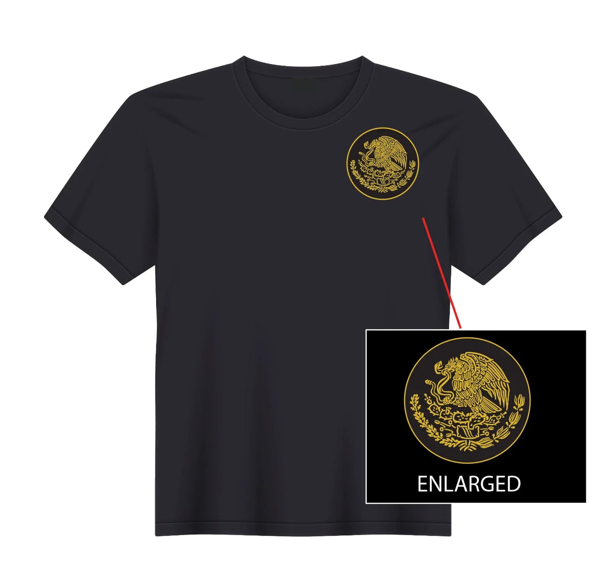 Mexican Gold Flag Mexico Guadalajara Monterrey Oaxaca NEW S, M, L, XL Unisex , , , Long Sleeve Tee