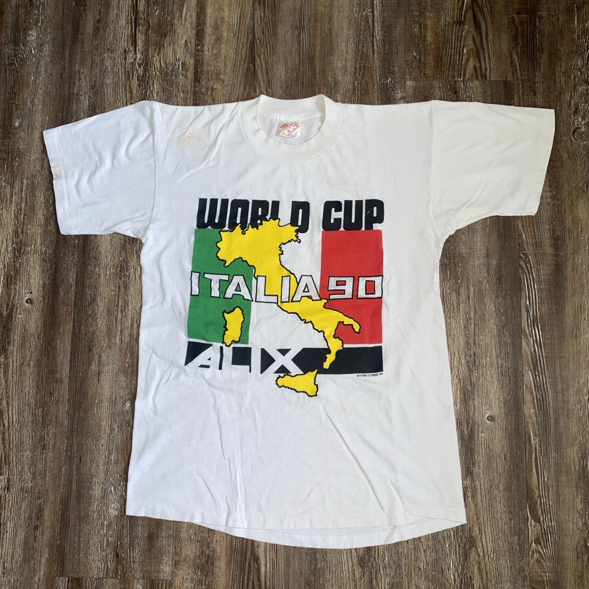 Vintage 1990 Italia World Cup Soccer Futbol T Shirt Men's AL made in USA Unisex , , , Long Sleeve Tee