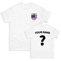 USA Badge football T Shirt, Personalised football Tee,Custom Name and Number Top Unisex , , , Long Sleeve Tee