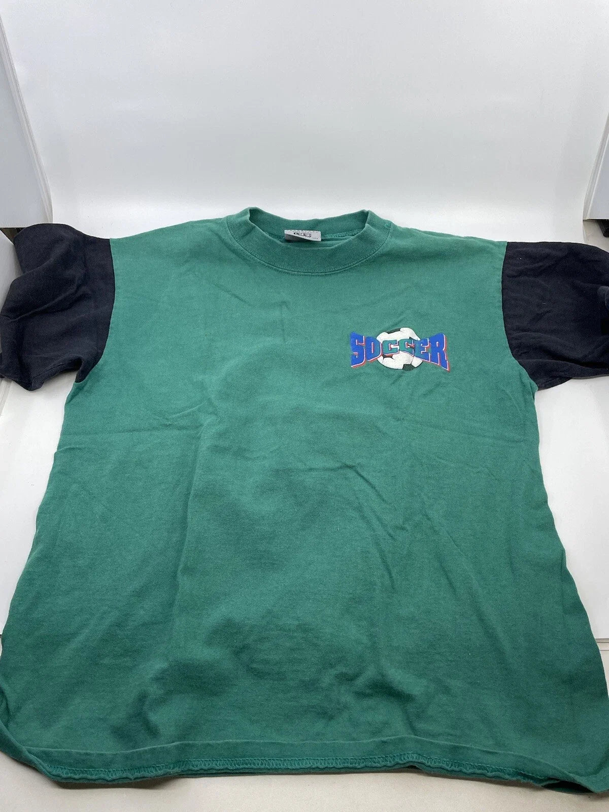 Vintage 90s T Shirt L Soccer Rules Double Sided Graphic Bugle Boy Unisex , , , Long Sleeve Tee