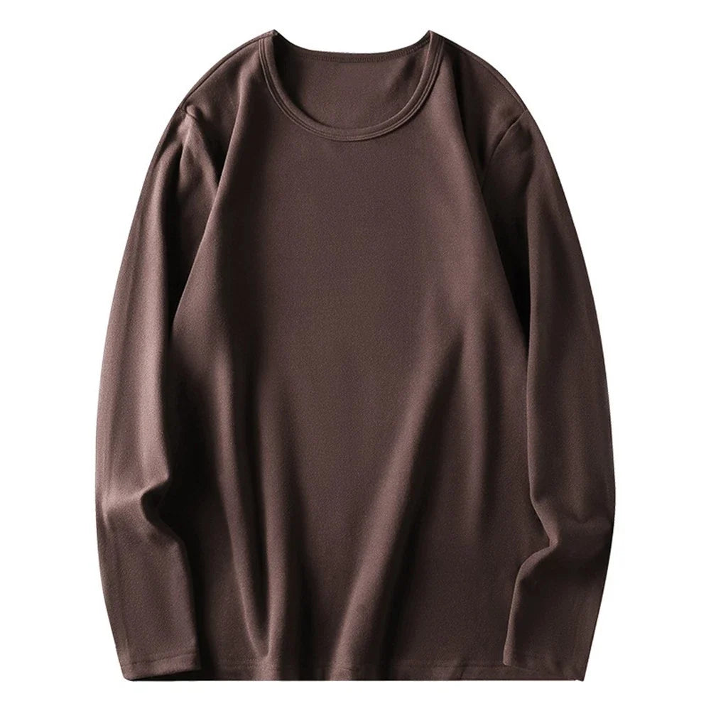 Men Thermal Top Base Layer Shirt 95% Polyester 5% Spandex Thickened Fabric Unisex , , , Long Sleeve Tee