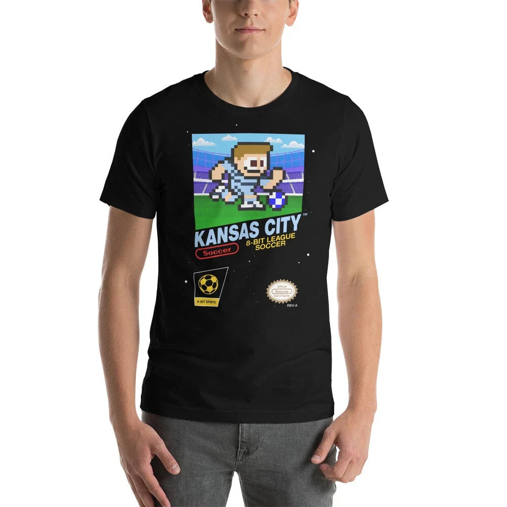 Sporting Kansas City 8-bit Retro League Soccer Football FC Jersey Kit Unisex , , , Long Sleeve Tee