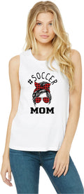 Mom Bun Soccer Mom Red Plaid Headband Womens Sleeveless Shirt Unisex , , , Long Sleeve Tee