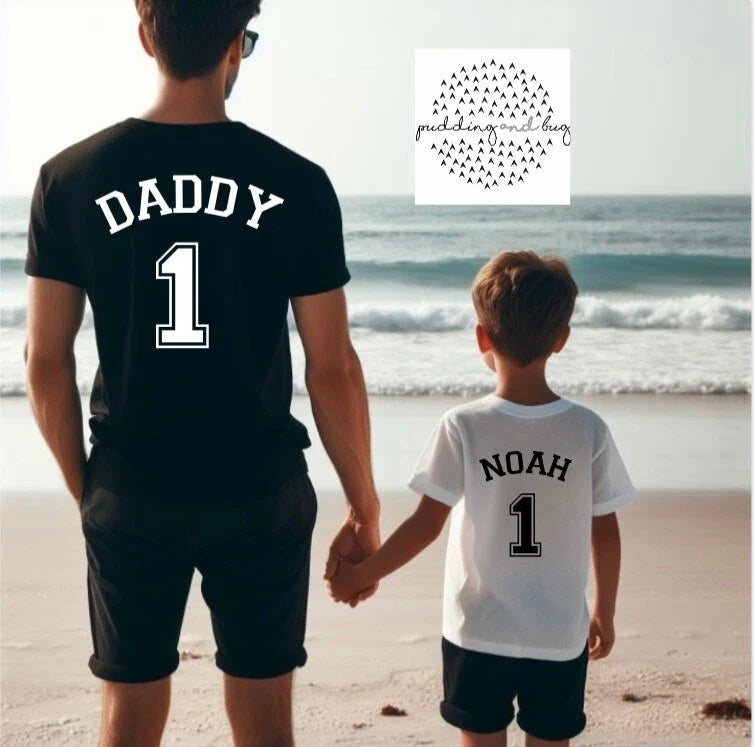 personalised daddy and son big man little man top Father’s Day gift Unisex , , , Long Sleeve Tee