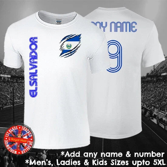 El Salvador Football Fan Personalised Mens Ladies Kids Euros World Cup Unisex , , , Long Sleeve Tee