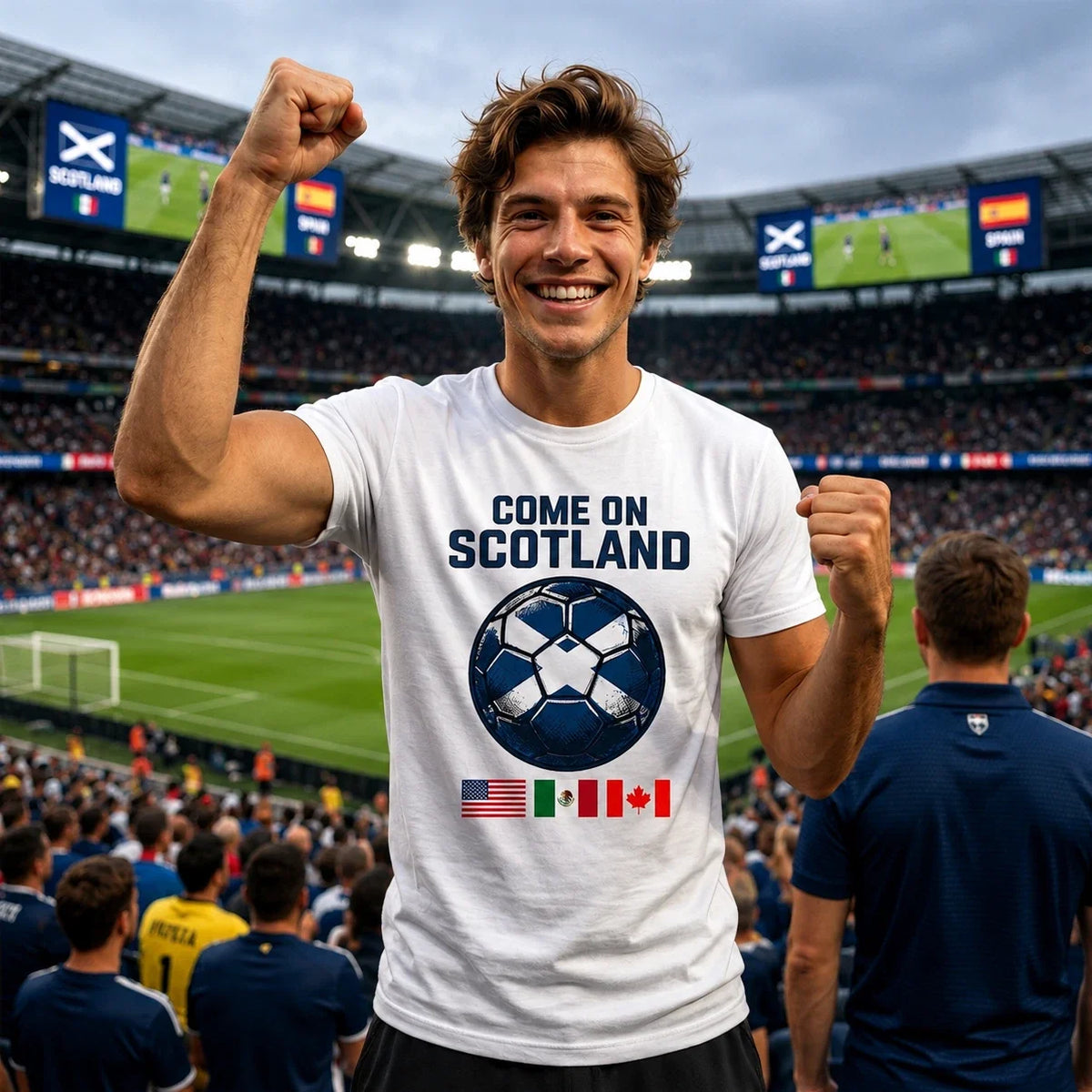 Scotland Football Supporter T Shirt Come On Scotland Soccer Ball Gift Unisex , , , Long Sleeve Tee
