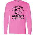 Inktastic Just A Girl Who Loves Soccer Long Sleeve Sports Game Mens Tee Unisex , , , Long Sleeve Tee