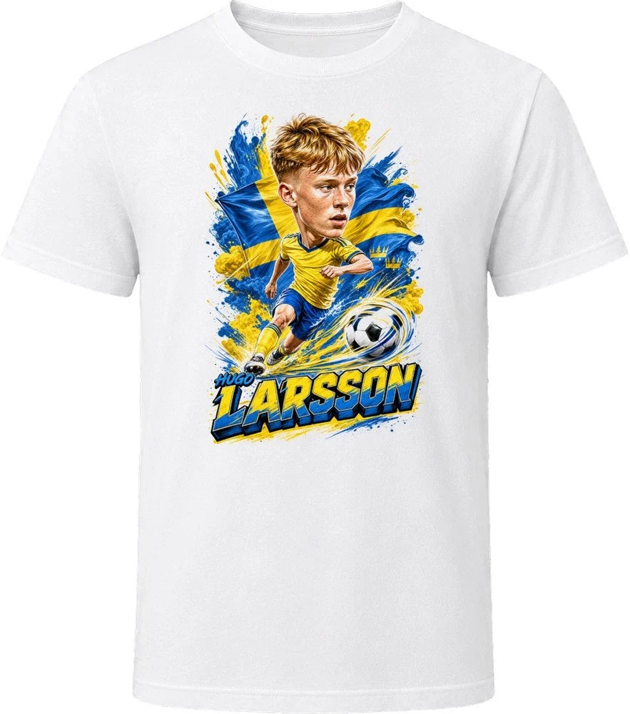 Hugo Larsson Sweden Soccer Caricature 2026 World Cup T Shirt Unisex , , , Long Sleeve Tee