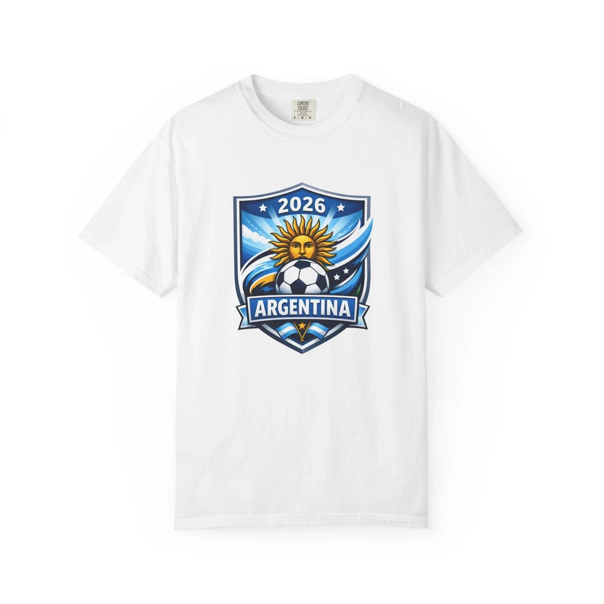 Argentina 2026 Soccer Crest | Sun Face Football Shield Unisex , , , Long Sleeve Tee