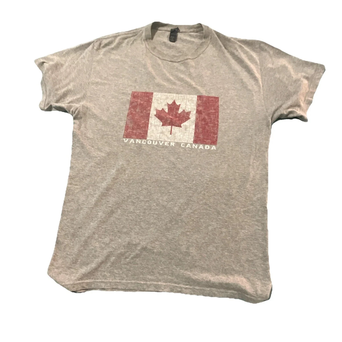 M&O Gold Gray Vancouver Canada Flag Graphic Men's Crew Neck Size M Unisex , , , Long Sleeve Tee