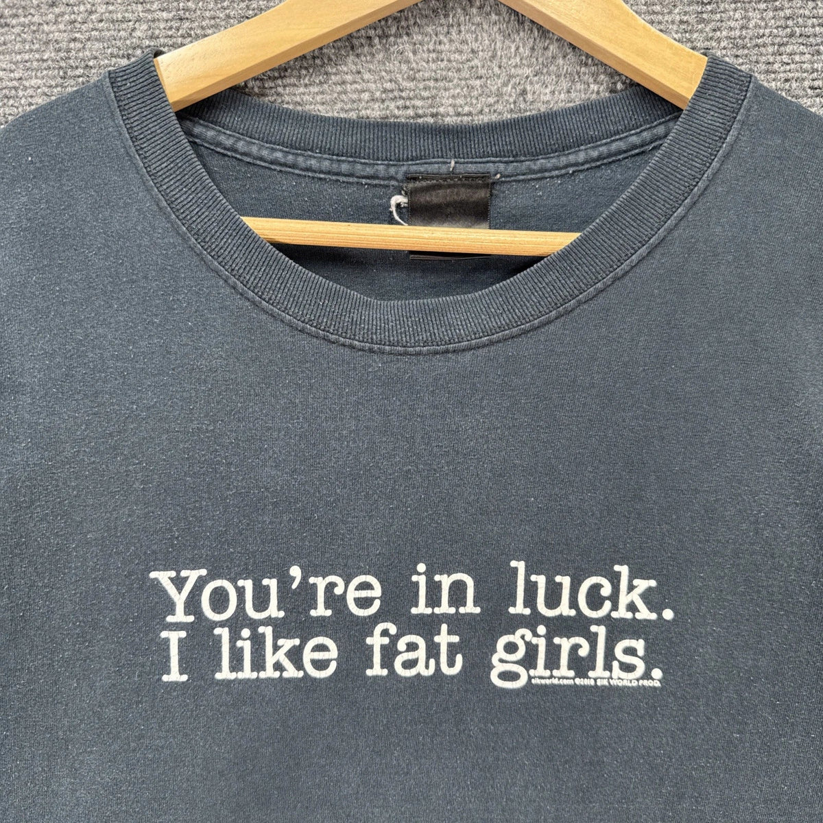 Vintage Funny Quote Shirt Mens 2XL Black Y2K Sik World Skate Luck Fat Girls USA Unisex , , , Long Sleeve Tee