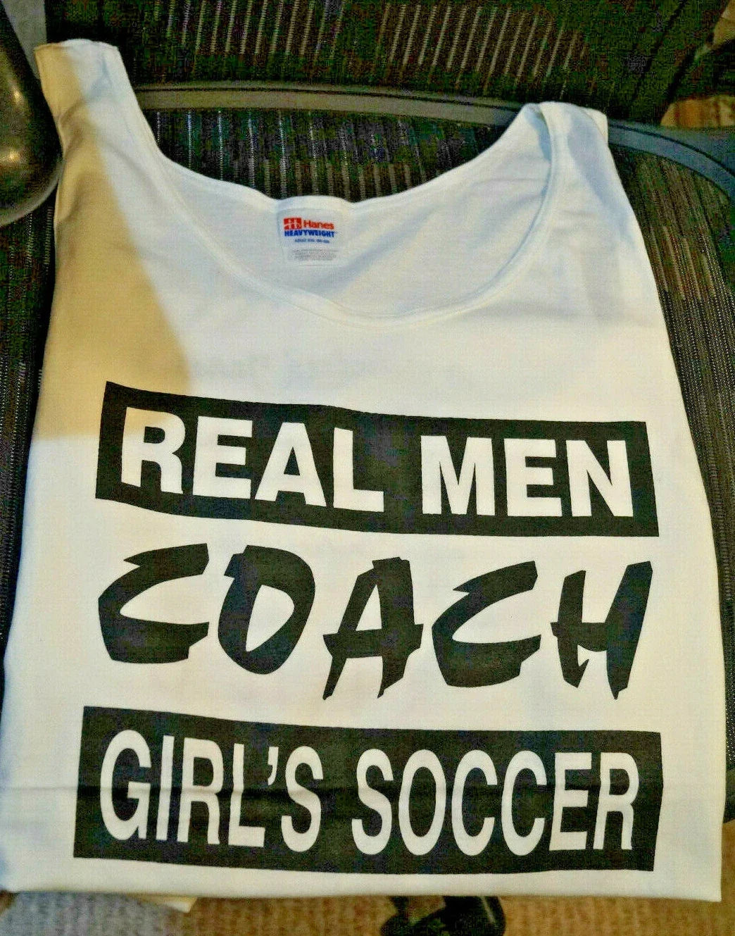 REAL MEN COACH GIRL'S SOCCER NOVELTY TANK T TEE DAD SZ 2XL XXL NEW Unisex , , , Long Sleeve Tee