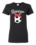 Cute Soccer Mom Ribbon Soccer Ball Gift Sports Women Graphic Shirt Unisex , , , Long Sleeve Tee