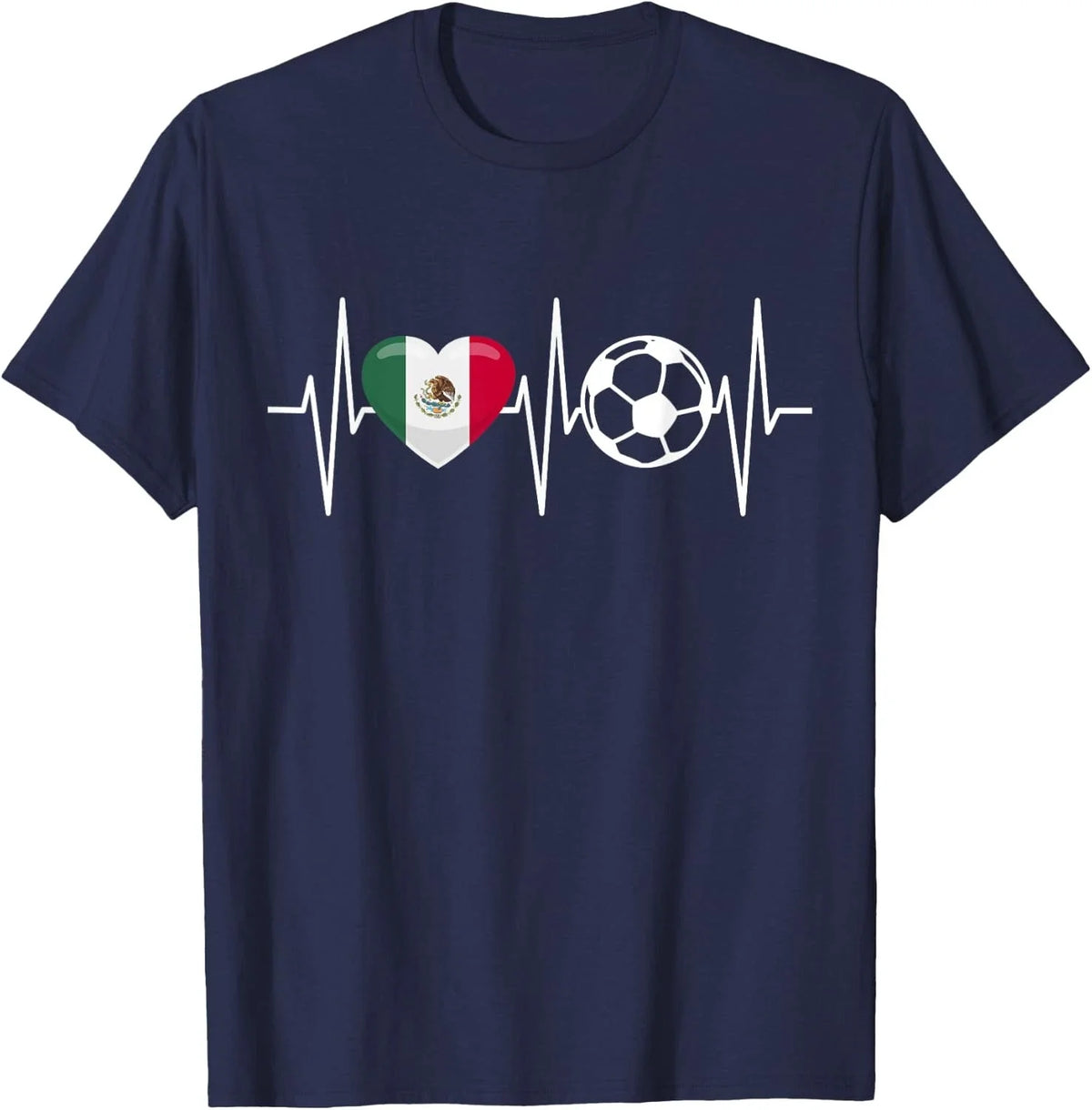 Mexico Soccer Shirt Funny Soccer Fan Heartbeat Mexican Unisex Unisex , , , Long Sleeve Tee