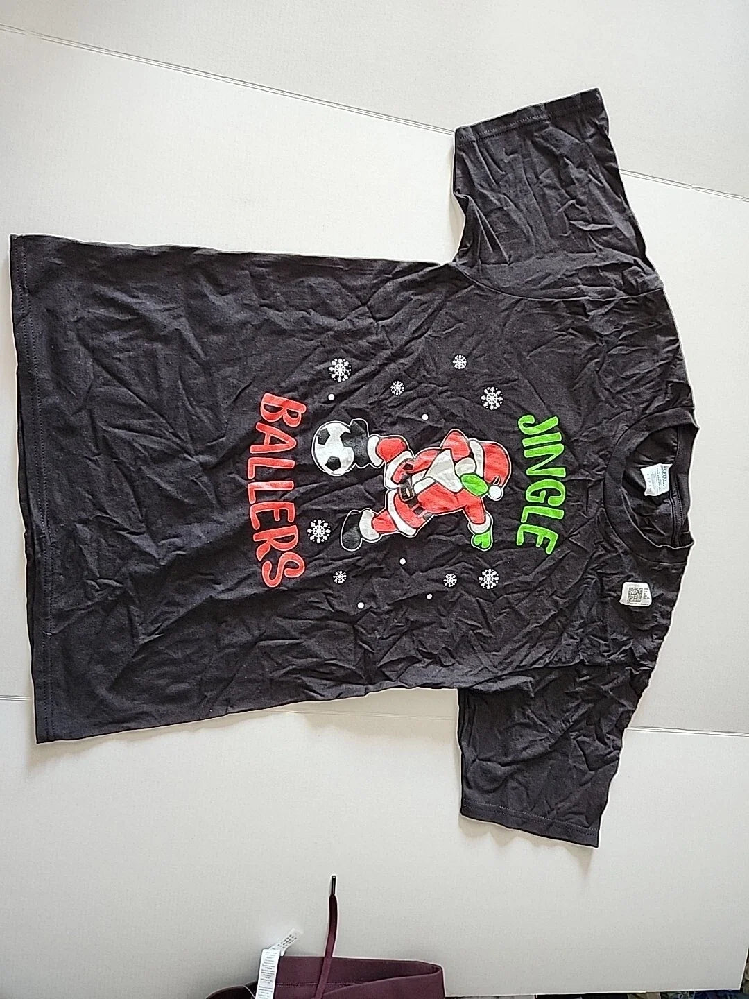 Small Santa Soccer Jingle Ballers Tshirt Unisex , , , Long Sleeve Tee