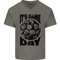 Football Its Game Day Soccer Mens V-Neck Cotton Unisex , , , Long Sleeve Tee