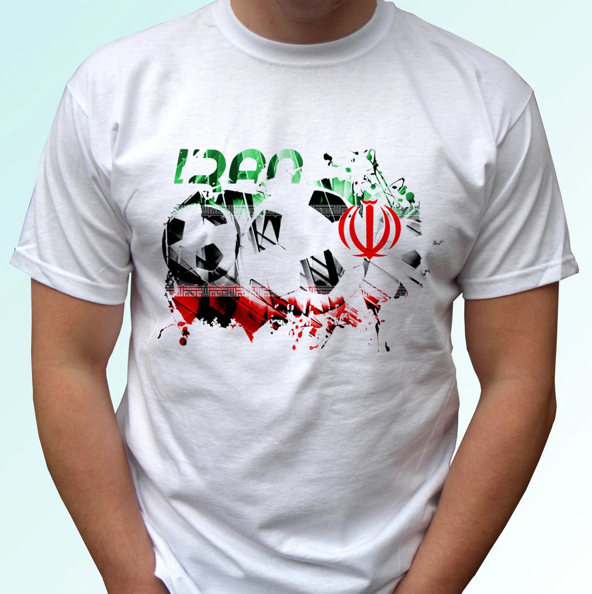 Iran football flag white t shirt soccer style design mens womens kids Unisex , , , Long Sleeve Tee