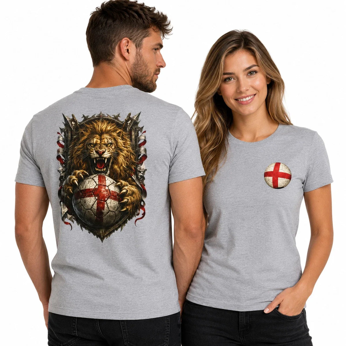 Lion With St George Soccer Ball T Shirt English Football Graphic Tee Unisex Unisex , , , Long Sleeve Tee