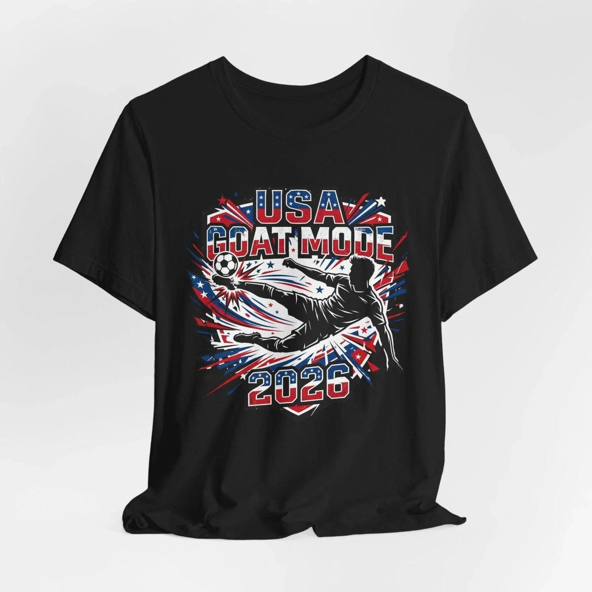 USA GOAT Mode 2026 T Shirt Patriotic Soccer Graphic Tee Retro Football Fan Appar Unisex , , , Long Sleeve Tee