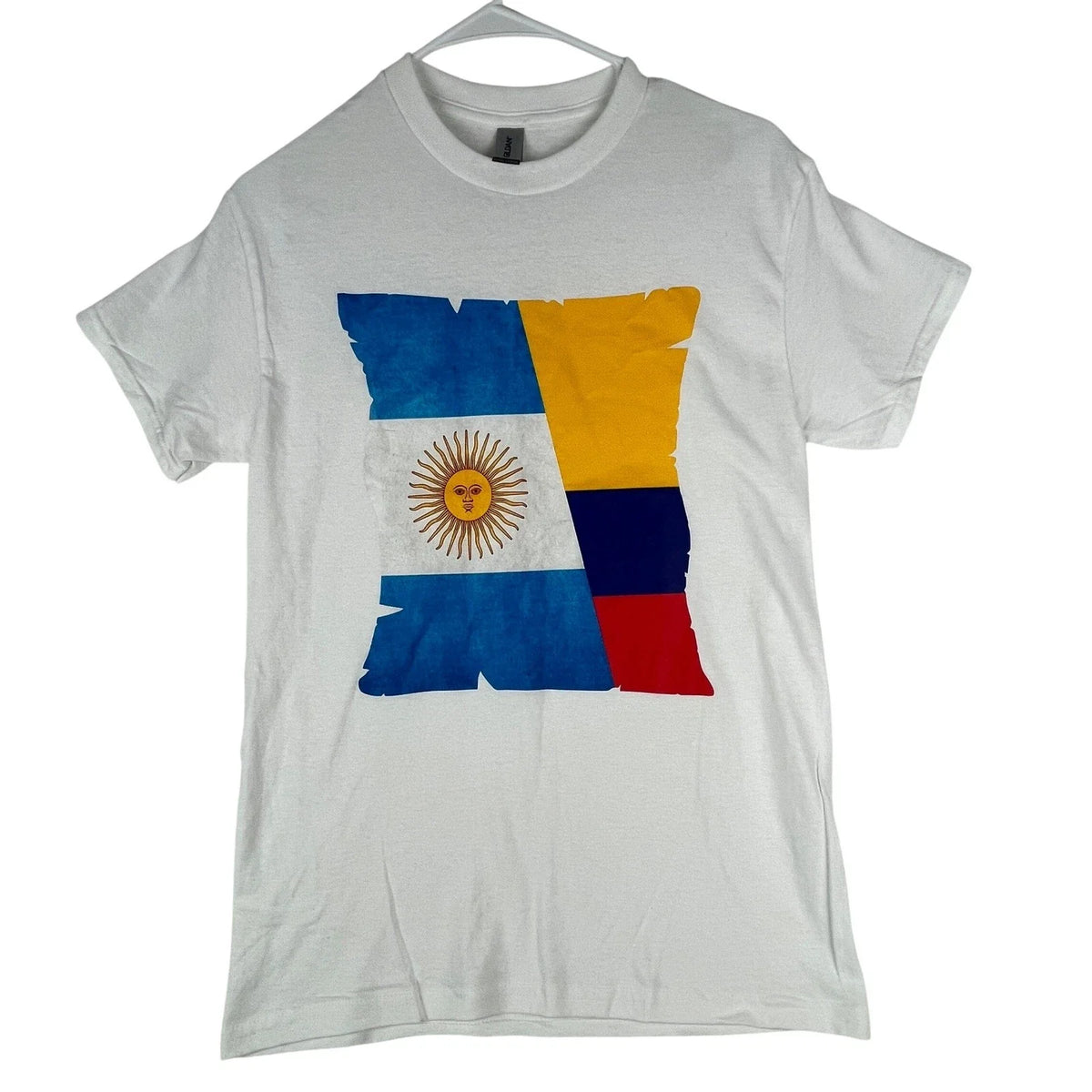 Argentina Colombia Flag T Shirt Mens Small Soccer Futbol World Cup Fan Tee Unisex , , , Long Sleeve Tee