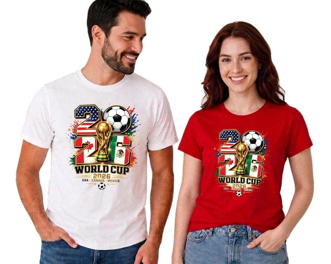 World Cup 2026 Soccer Cup Adult Kids Football Usa Canada Mexico Fan Tee Unisex , , , Long Sleeve Tee