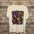 Vintage Soccer Shirt Mens Large White Graphic Tee AOP CYRK Sport 80s 90s Unisex , , , Long Sleeve Tee