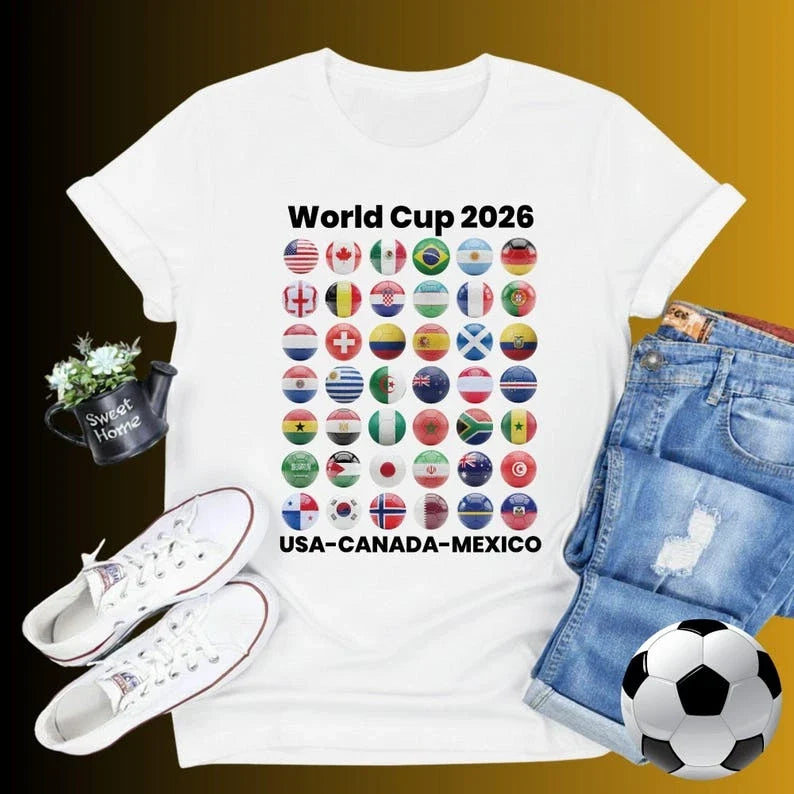 Soccer Shirt World Cup 2026 all Country Ball Football Fan Game Day Youth Tees Unisex , , , Long Sleeve Tee