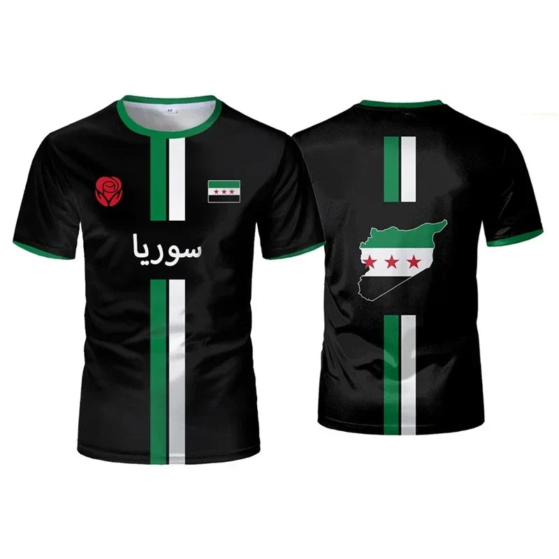 Syria Football Jersey Men Women Soccer Shirt Syrian Flag National Team Top 2026 Unisex , , , Long Sleeve Tee