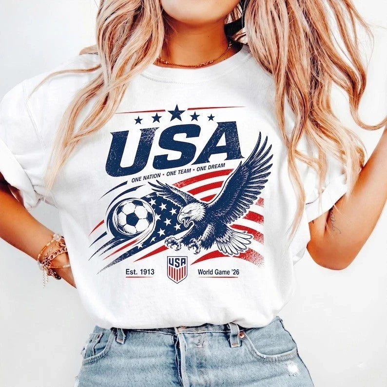 USA Soccer T Shirt, US Soccer Fan Gift, Vintage Soccer Shirt Unisex , , , Long Sleeve Tee
