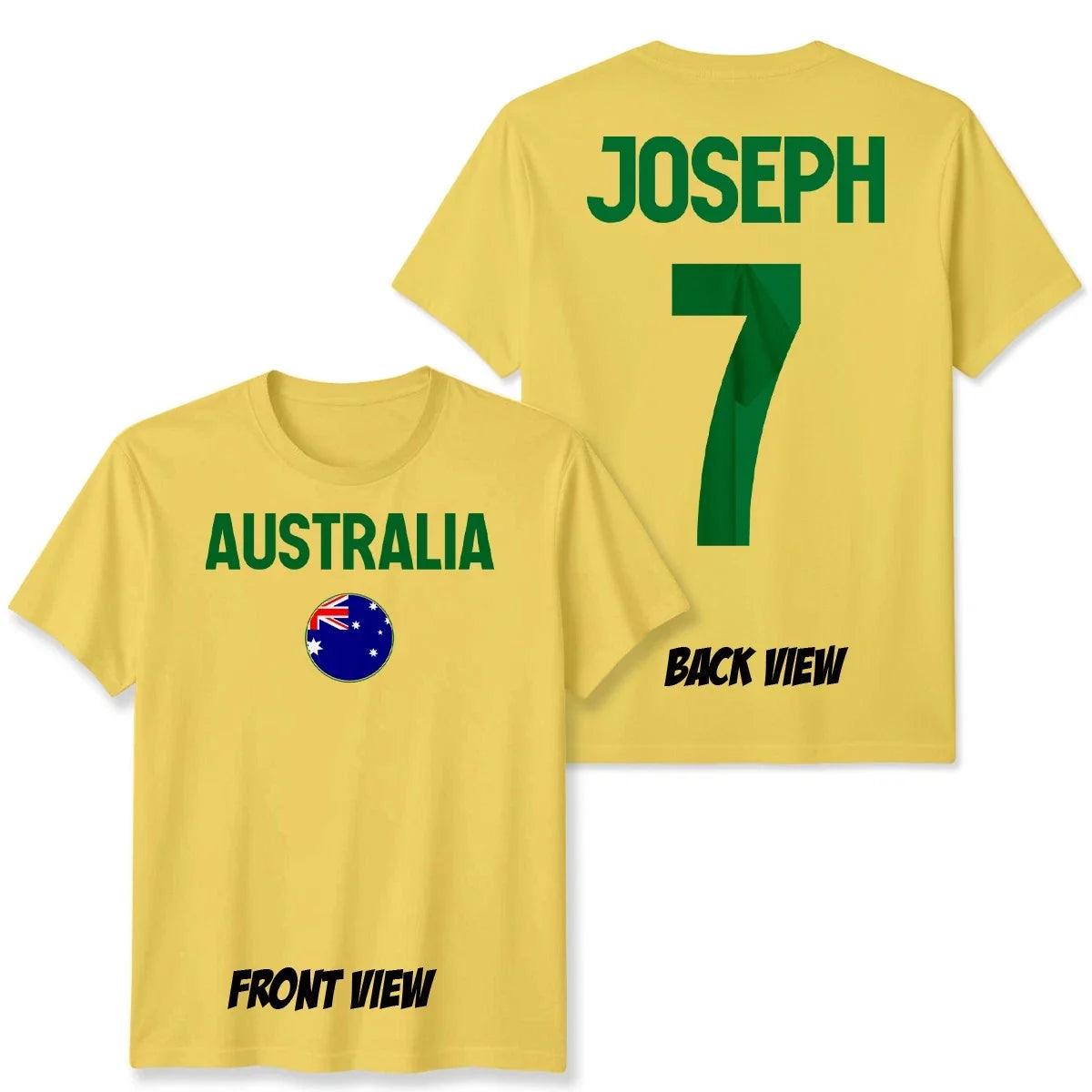 Personalised Australia Unisex T Shirt Name And Number Modern Era Football Rugby Unisex , , , Long Sleeve Tee