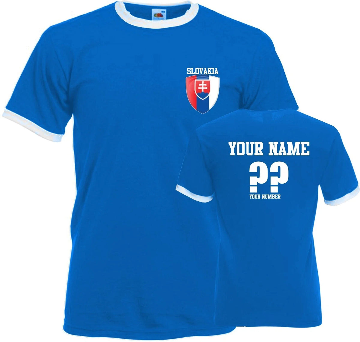 Personalised Slovakia Football Ringer Soccer Fan Sports Costume Flag Bad Unisex , , , Long Sleeve Tee