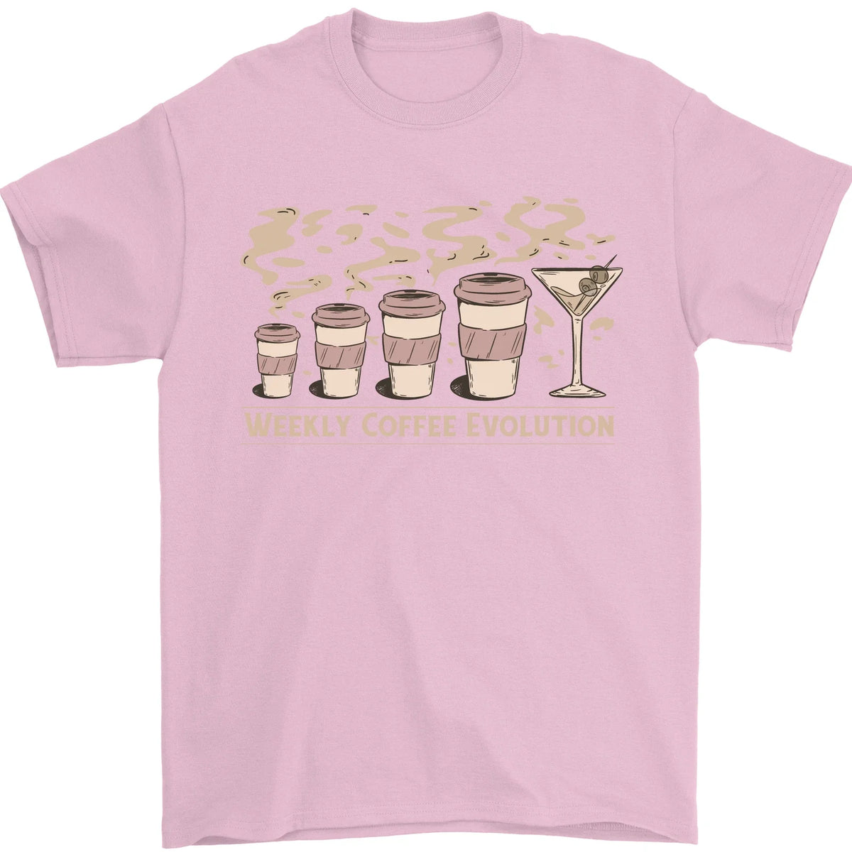 Weekly Coffee To Alcohol Evolution Wine Mens 100% Cotton Unisex , , , Long Sleeve Tee