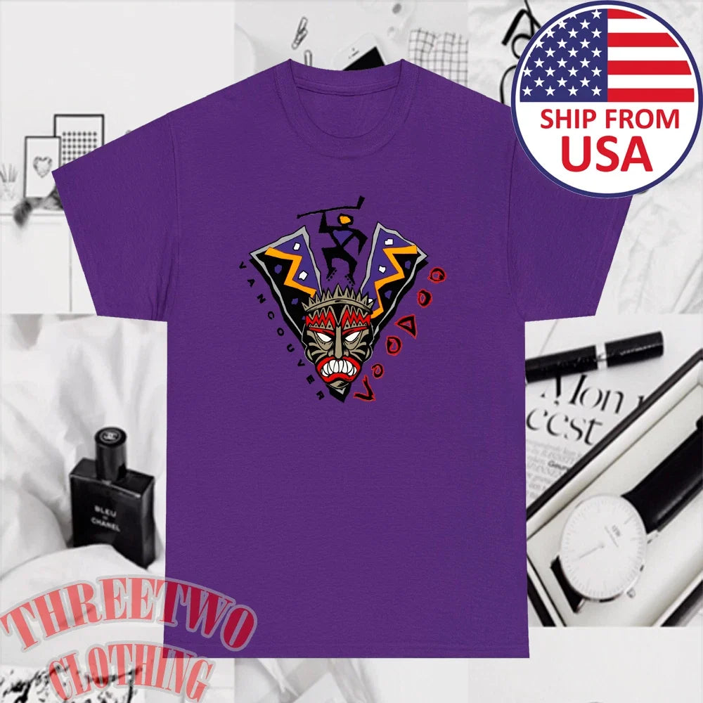 Vancouver VooDoo Voo Doo Hockey Team Roler International Men's Purple Size S-5XL Unisex , , , Long Sleeve Tee