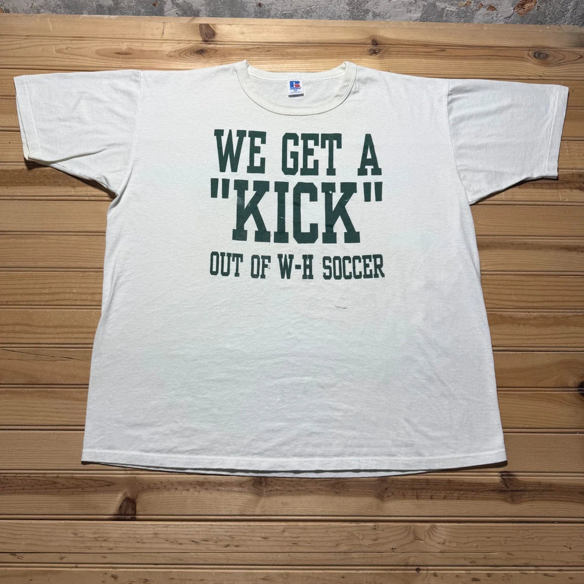 Vintage 90s We Get A Kick Out Of W-H Soccer Sports Graphic USA - 2XL Unisex , , , Long Sleeve Tee