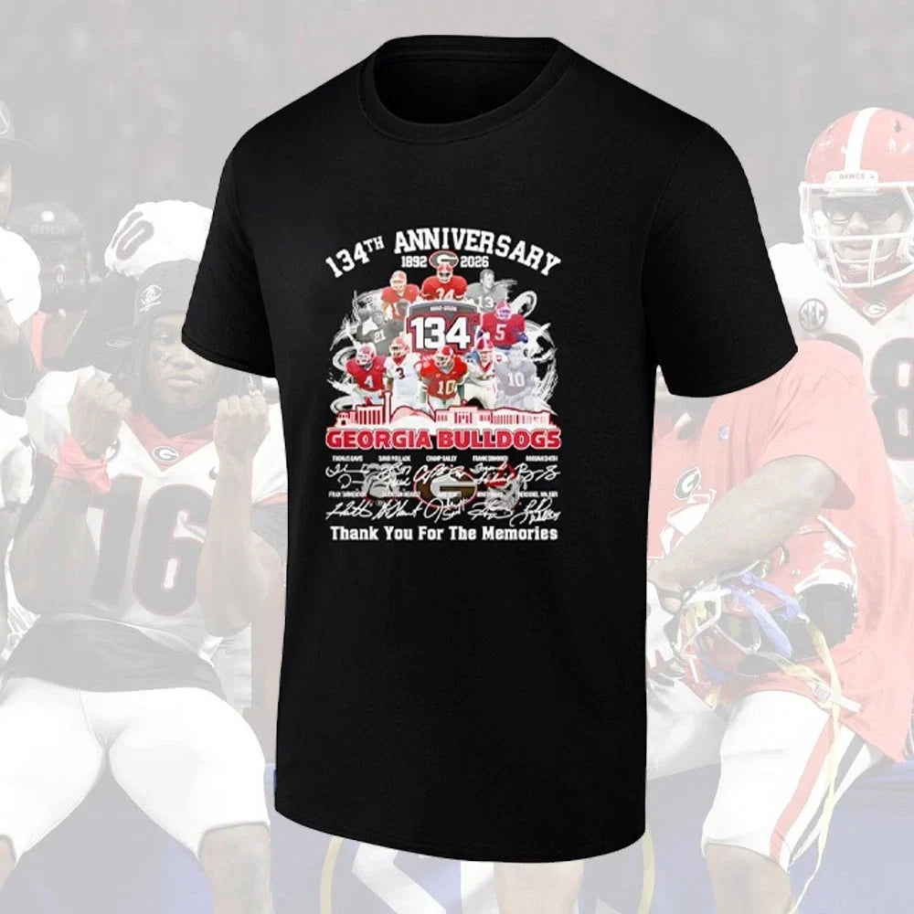 HOT! Geo.rgia Bull.dogs football 134th anniversary 1892 2026 players & signature Unisex , , , Long Sleeve Tee