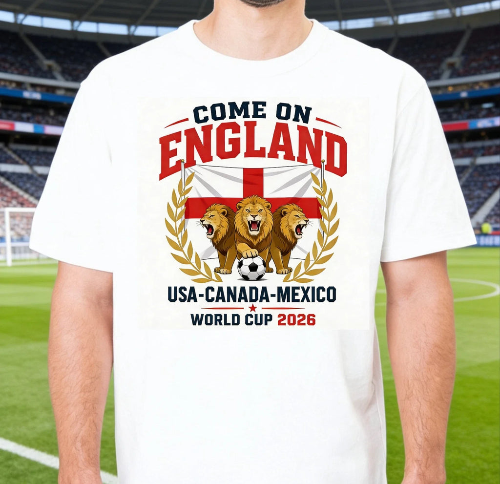 Come on England, World Cup 2026 , Three Lions English Football Supporters Unisex , , , Long Sleeve Tee