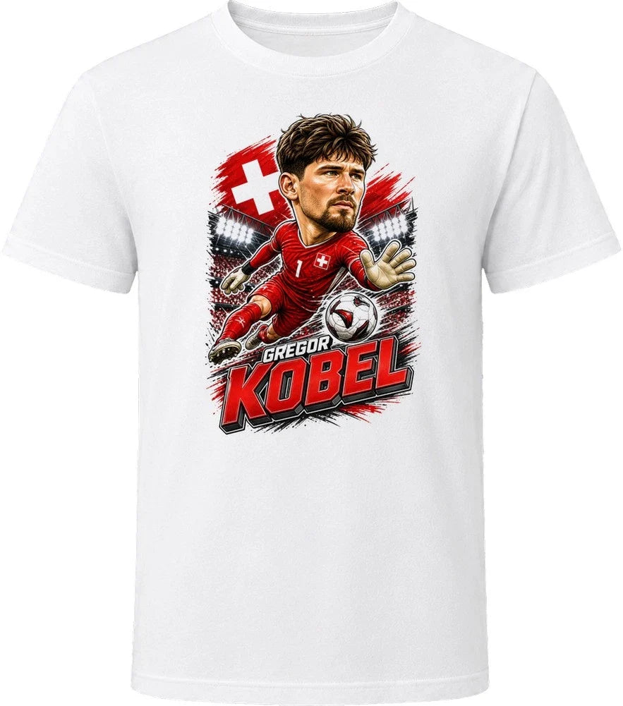 Gregor Kobel, Switzerland Caricature Soccer 2026 T Shirt Unisex , , , Long Sleeve Tee