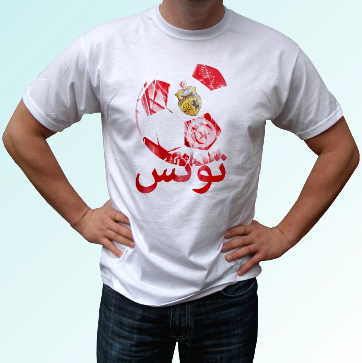 Tunisia flag white t shirt design soccer gift cup top tee all sizes Unisex , , , Long Sleeve Tee
