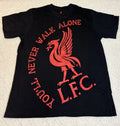 Liverpool FC Liver Bird Crest You’ll Never Walk Alone Black Shirt Size L Unisex , , , Long Sleeve Tee