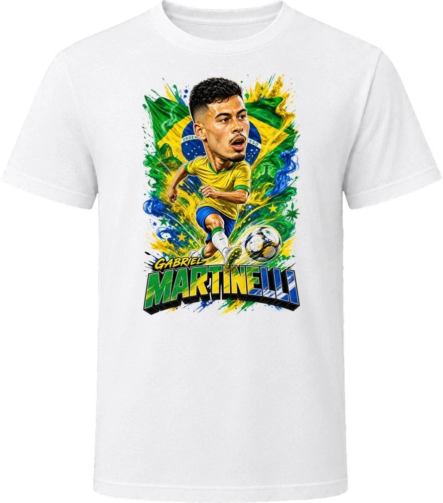 Gabriel Martinelli Brazil Soccer Caricature 2026 World Cup T Shirt Unisex , , , Long Sleeve Tee