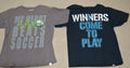 Lot of 2 My Heart Beats Soccer and Winners Come to Play (18-20) 2XL Unisex , , , Long Sleeve Tee